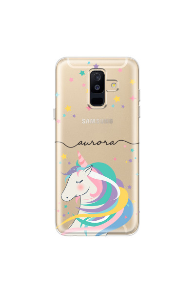 SAMSUNG - Galaxy A6 Plus - Soft Clear Case - Clear Unicorn Handwritten