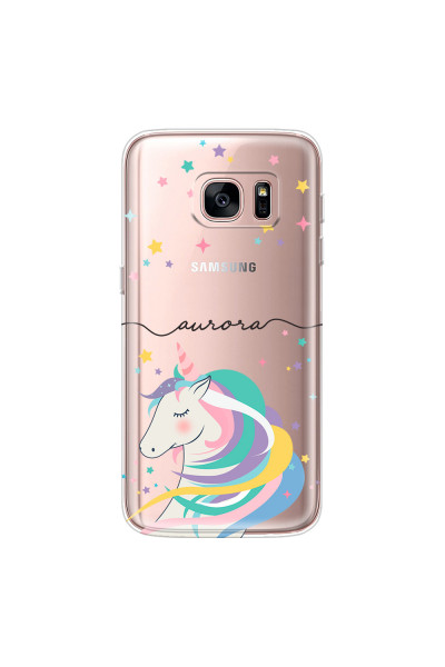 SAMSUNG - Galaxy S7 - Soft Clear Case - Clear Unicorn Handwritten