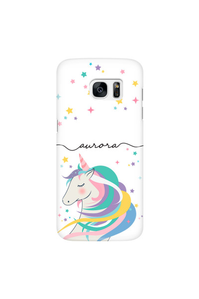 SAMSUNG - Galaxy S7 Edge - 3D Snap Case - Clear Unicorn Handwritten