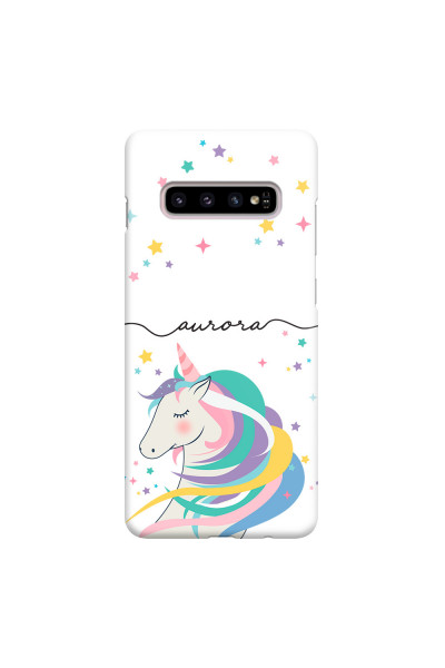SAMSUNG - Galaxy S10 Plus - 3D Snap Case - Clear Unicorn Handwritten