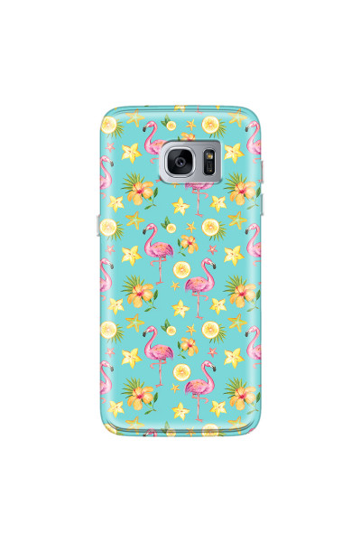 SAMSUNG - Galaxy S7 Edge - Soft Clear Case - Tropical Flamingo I