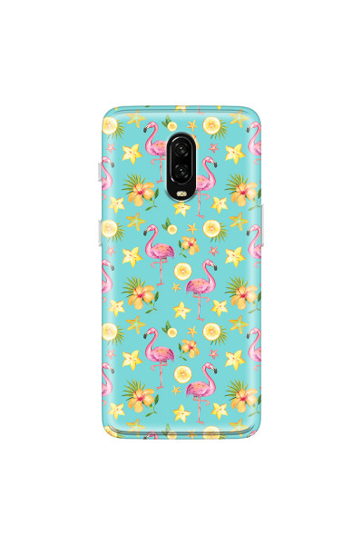 ONEPLUS - OnePlus 6T - Soft Clear Case - Tropical Flamingo I