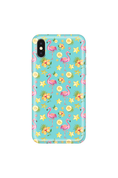 APPLE - iPhone XS Max - Soft Clear Case - Tropical Flamingo I