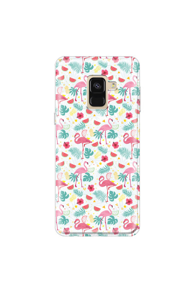 SAMSUNG - Galaxy A8 - Soft Clear Case - Tropical Flamingo II