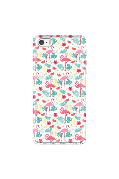APPLE - iPhone 5S - Soft Clear Case - Tropical Flamingo II