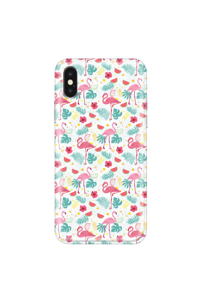 APPLE - iPhone XS Max - Soft Clear Case - Tropical Flamingo II
