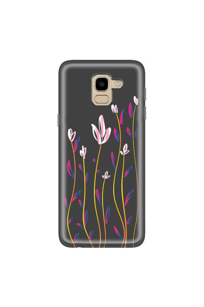 SAMSUNG - Galaxy J6 - Soft Clear Case - Pink Tulips