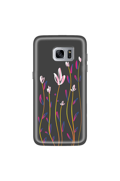 SAMSUNG - Galaxy S7 Edge - Soft Clear Case - Pink Tulips