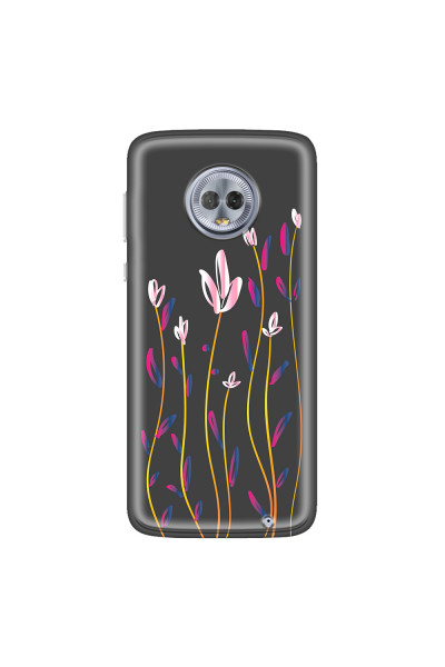 MOTOROLA by LENOVO - Moto G6 Plus - Soft Clear Case - Pink Tulips
