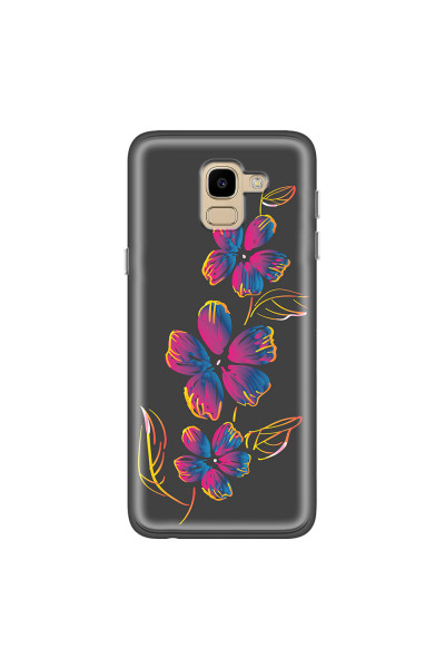 SAMSUNG - Galaxy J6 - Soft Clear Case - Spring Flowers In The Dark