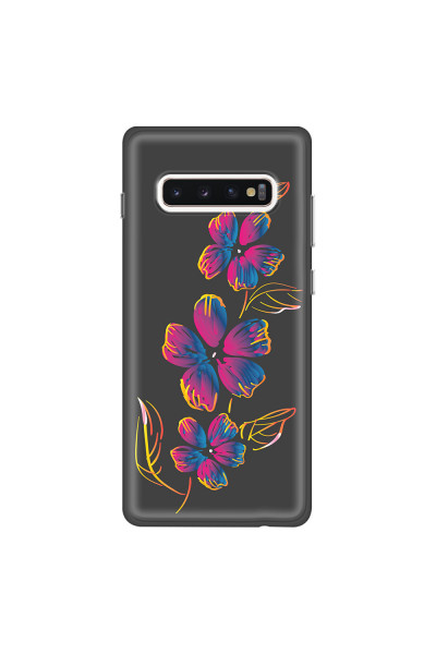 SAMSUNG - Galaxy S10 Plus - Soft Clear Case - Spring Flowers In The Dark