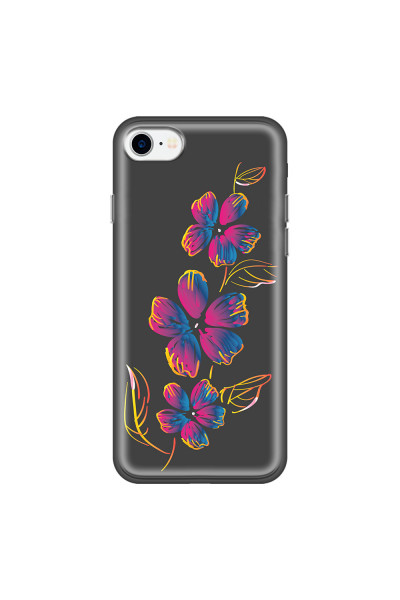 APPLE - iPhone 7 - Soft Clear Case - Spring Flowers In The Dark