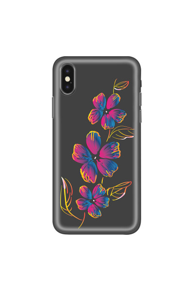 APPLE - iPhone XS Max - Soft Clear Case - Spring Flowers In The Dark