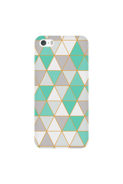 APPLE - iPhone 5S - 3D Snap Case - Green Triangle Pattern