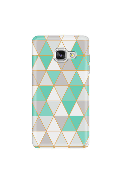 SAMSUNG - Galaxy A3 2017 - Soft Clear Case - Green Triangle Pattern