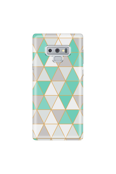 SAMSUNG - Galaxy Note 9 - Soft Clear Case - Green Triangle Pattern