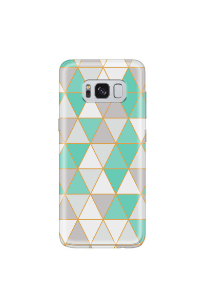 SAMSUNG - Galaxy S8 Plus - Soft Clear Case - Green Triangle Pattern