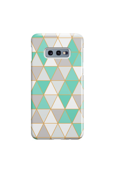 SAMSUNG - Galaxy S10e - 3D Snap Case - Green Triangle Pattern