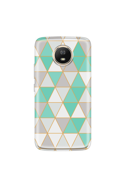 MOTOROLA by LENOVO - Moto G5s - Soft Clear Case - Green Triangle Pattern