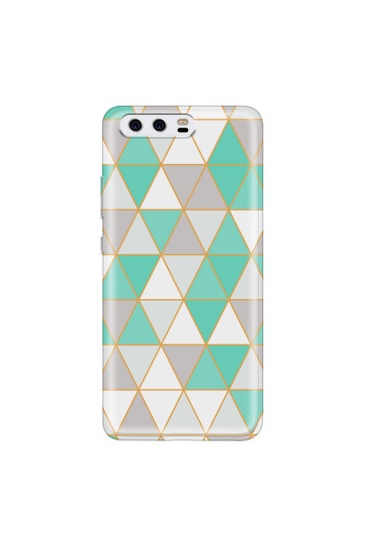 HUAWEI - P10 - Soft Clear Case - Green Triangle Pattern