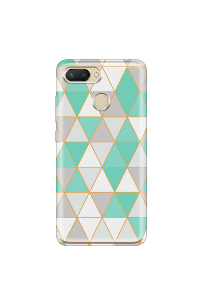 XIAOMI - Redmi 6 - Soft Clear Case - Green Triangle Pattern