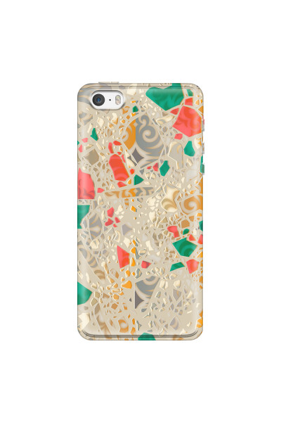APPLE - iPhone 5S - Soft Clear Case - Terrazzo Design Gold