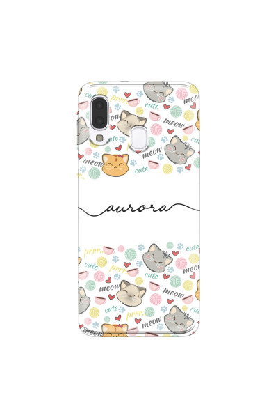 SAMSUNG - Galaxy A40 - Soft Clear Case - Cute Kitten Pattern