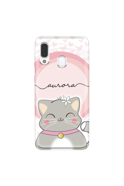 SAMSUNG - Galaxy A40 - Soft Clear Case - Kitten Handwritten