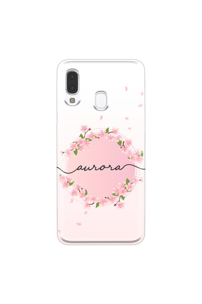 SAMSUNG - Galaxy A40 - Soft Clear Case - Sakura Handwritten Circle