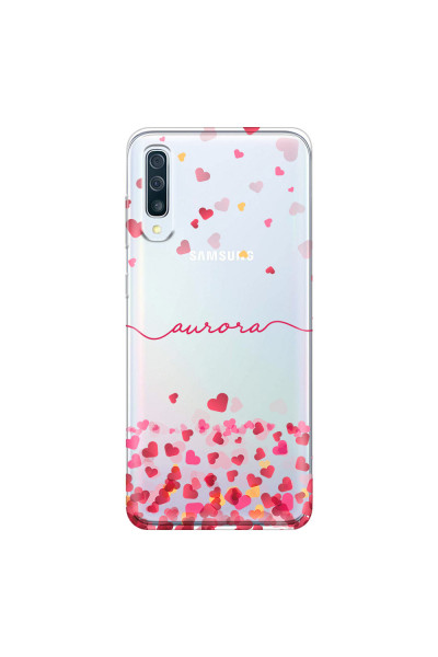 SAMSUNG - Galaxy A70 - Soft Clear Case - Scattered Hearts