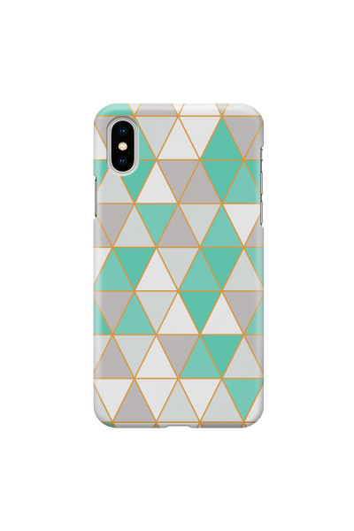 APPLE - iPhone XS - 3D Snap Case - Green Triangle Pattern