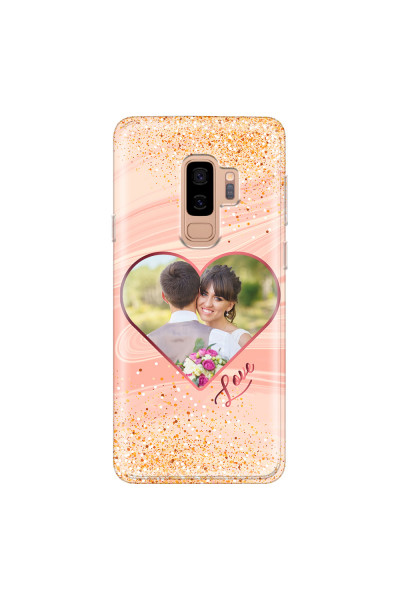 SAMSUNG - Galaxy S9 Plus - Soft Clear Case - Glitter Love Heart Photo