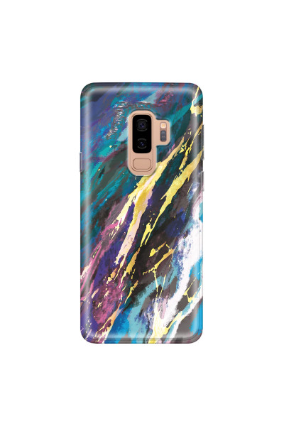SAMSUNG - Galaxy S9 Plus - Soft Clear Case - Marble Bahama Blue