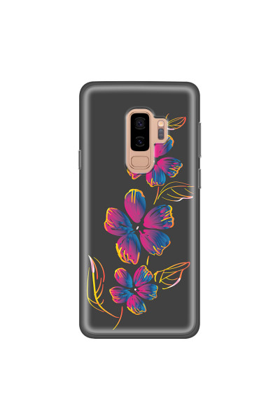 SAMSUNG - Galaxy S9 Plus - Soft Clear Case - Spring Flowers In The Dark
