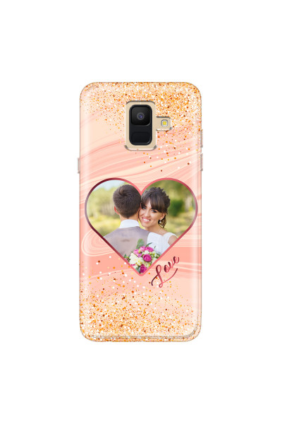 SAMSUNG - Galaxy A6 - Soft Clear Case - Glitter Love Heart Photo