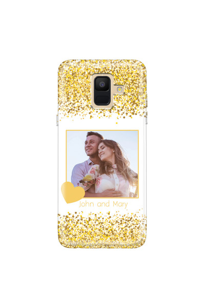 SAMSUNG - Galaxy A6 - Soft Clear Case - Gold Memories