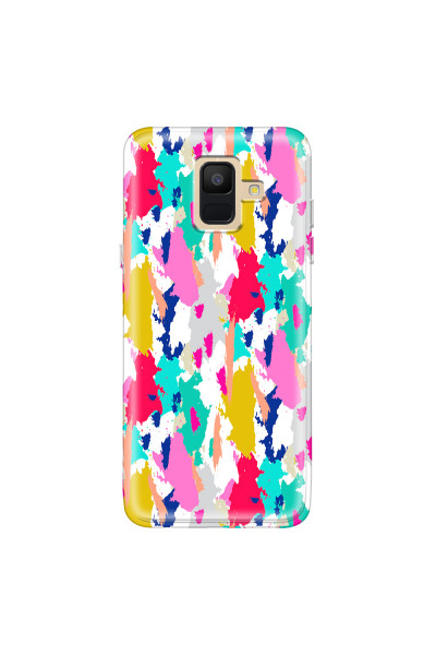 SAMSUNG - Galaxy A6 - Soft Clear Case - Paint Strokes