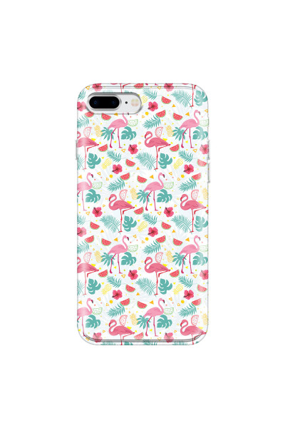 APPLE - iPhone 8 Plus - Soft Clear Case - Tropical Flamingo II