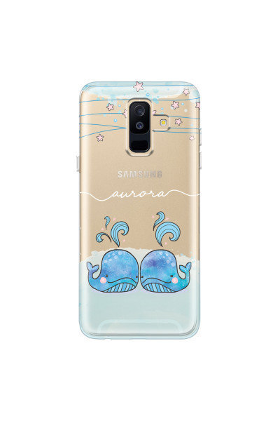 SAMSUNG - Galaxy A6 Plus - Soft Clear Case - Little Whales White
