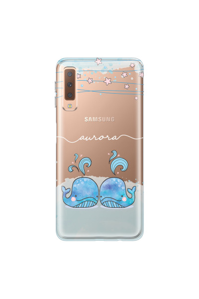 SAMSUNG - Galaxy A7 2018 - Soft Clear Case - Little Whales White