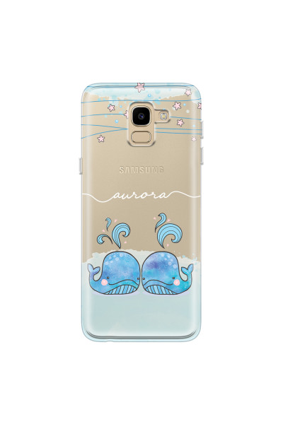 SAMSUNG - Galaxy J6 - Soft Clear Case - Little Whales White