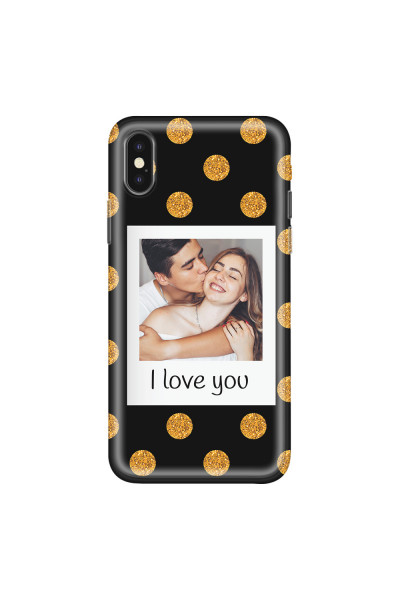 APPLE - iPhone XS - Soft Clear Case - Single Love Dots Photo