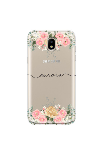 SAMSUNG - Galaxy J3 2017 - Soft Clear Case - Dark Gold Floral Handwritten