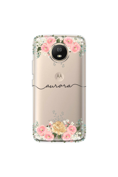 MOTOROLA by LENOVO - Moto G5s - Soft Clear Case - Dark Gold Floral Handwritten