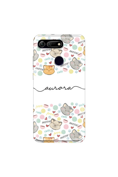 HONOR - Honor View 20 - Soft Clear Case - Cute Kitten Pattern