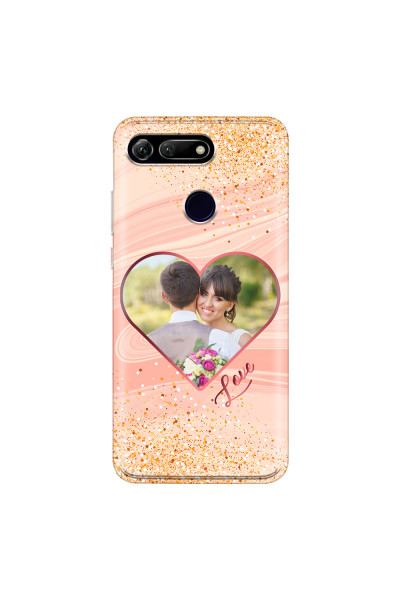 HONOR - Honor View 20 - Soft Clear Case - Glitter Love Heart Photo