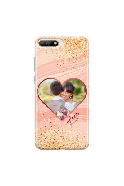 HUAWEI - Y6 2018 - Soft Clear Case - Glitter Love Heart Photo