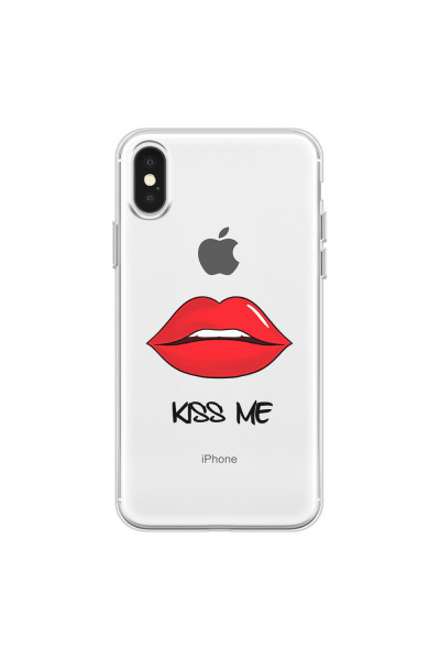 APPLE - iPhone X - Soft Clear Case - Kiss Me