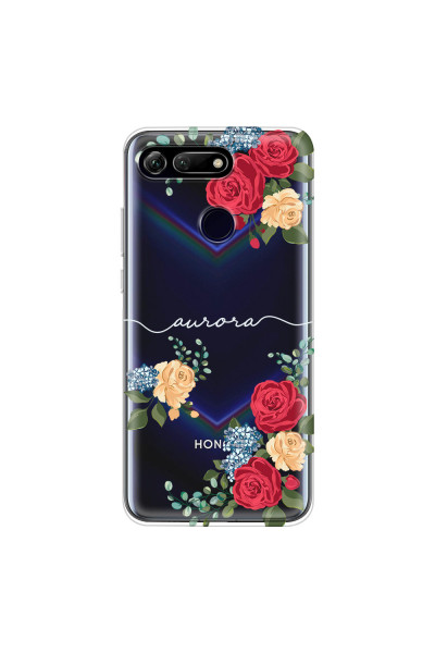 HONOR - Honor View 20 - Soft Clear Case - Light Red Floral Handwritten