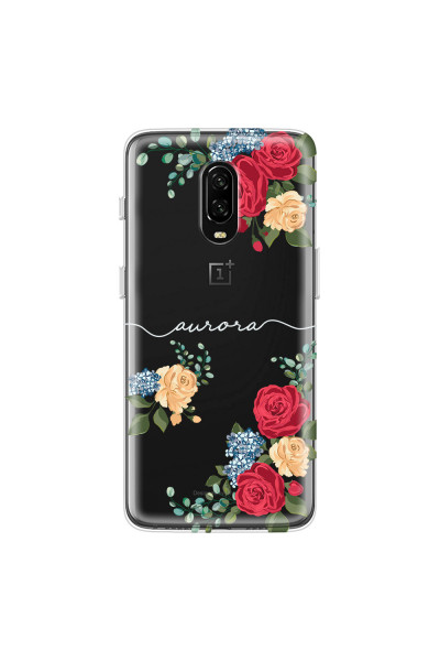 ONEPLUS - OnePlus 6T - Soft Clear Case - Light Red Floral Handwritten